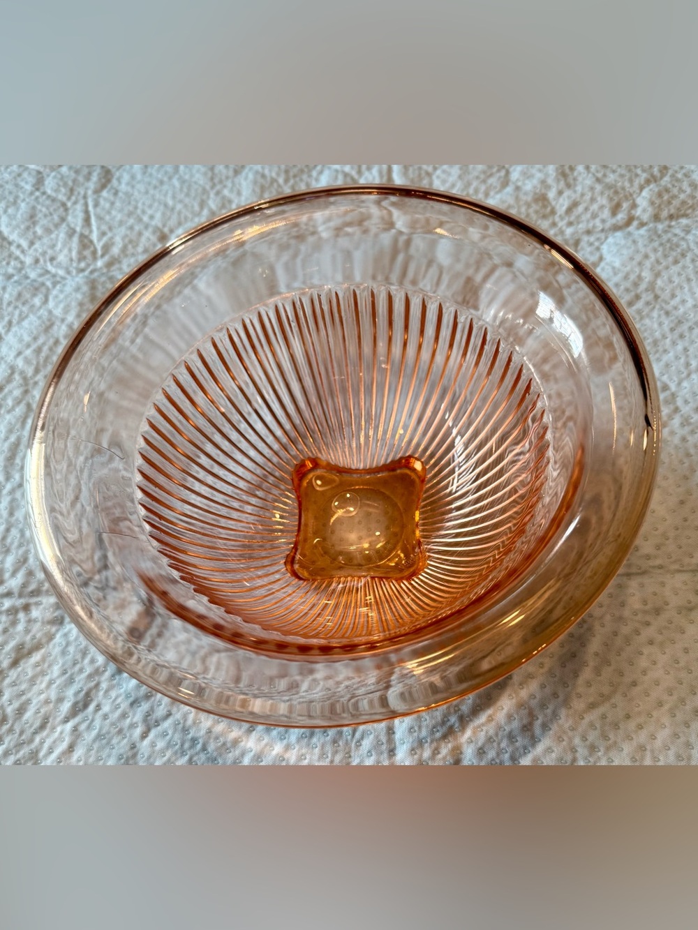 Vintage Hazel-Atlas Pink Depression Glass 9.75" Master Mixing Bowl-Pillar Optic